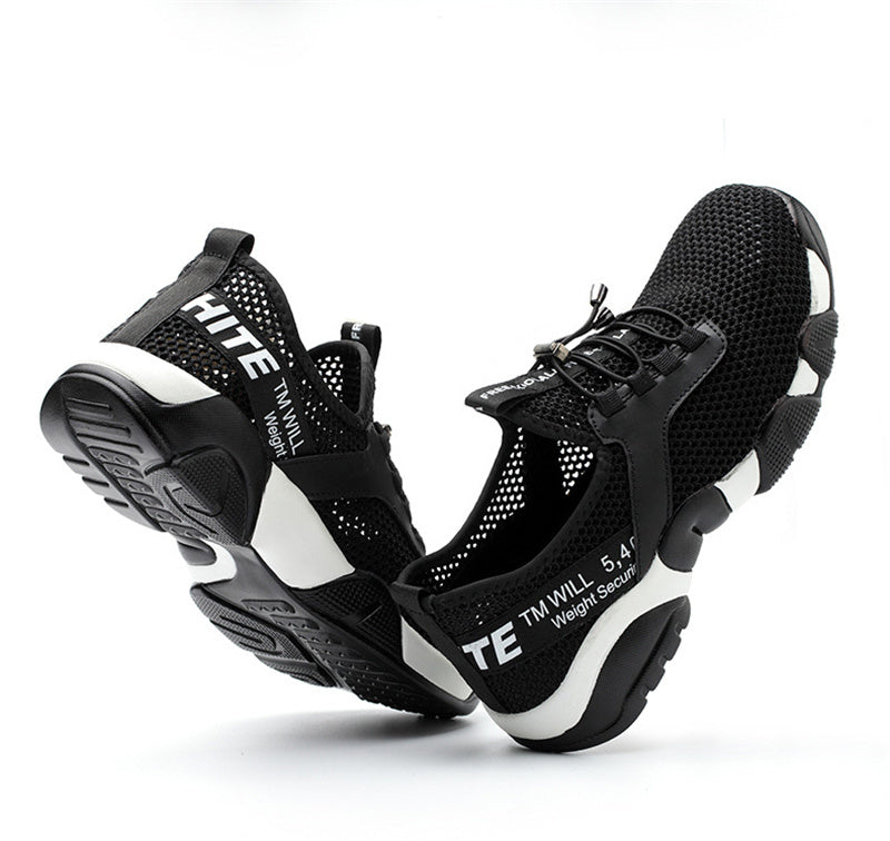 Men's Lightweight Safety Work Shoes - Breathable Protective Steel Toe Sneakers