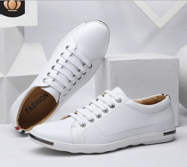 Men's Large Size Breathable Leather Casual Shoes - Fashion Comfort Sneakers