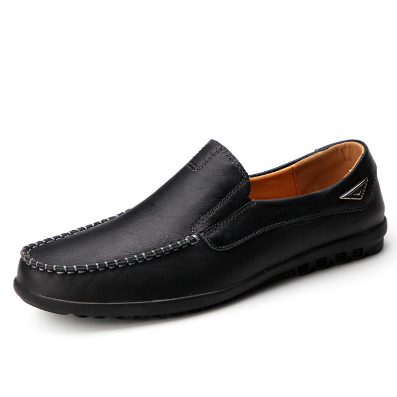 Men's Flat-Bottom Slip-On Lazy Shoes - Low-Cut Casual Loafers
