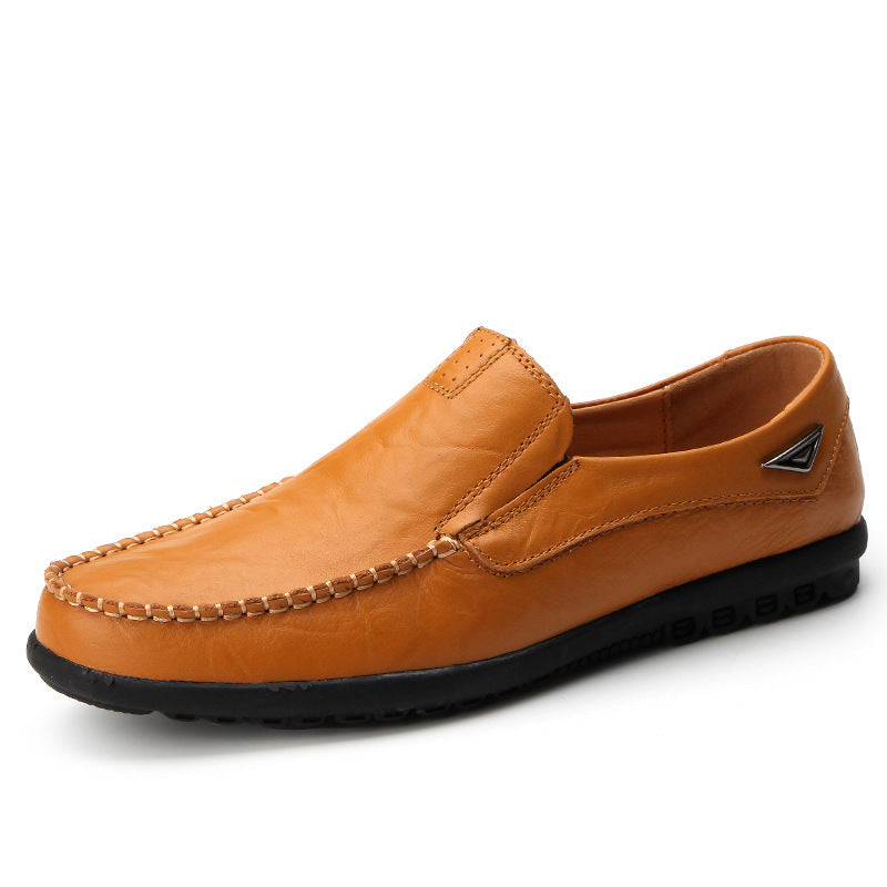 Men's Flat-Bottom Slip-On Lazy Shoes - Low-Cut Casual Loafers