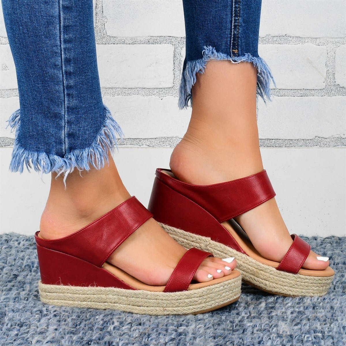 Women's Wedge Heel Sandals - Hemp Rope Casual Summer Shoes