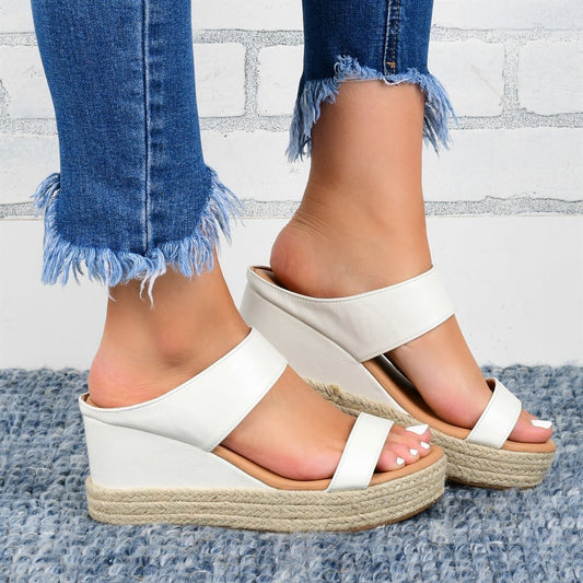 Women's Wedge Heel Sandals - Hemp Rope Casual Summer Shoes