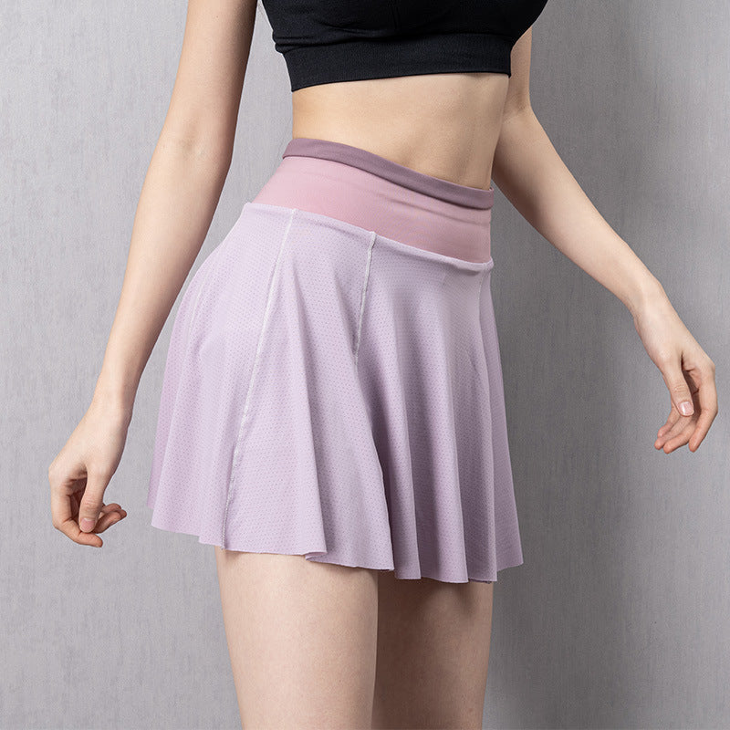 Women's Tennis Skort with Phone Pocket - High Waist Sports Skirt Shorts
