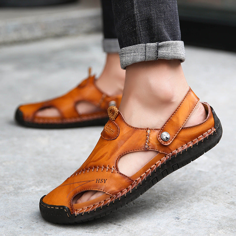 Men's Closed Toe Sandals - Adjustable Summer Beach Shoes