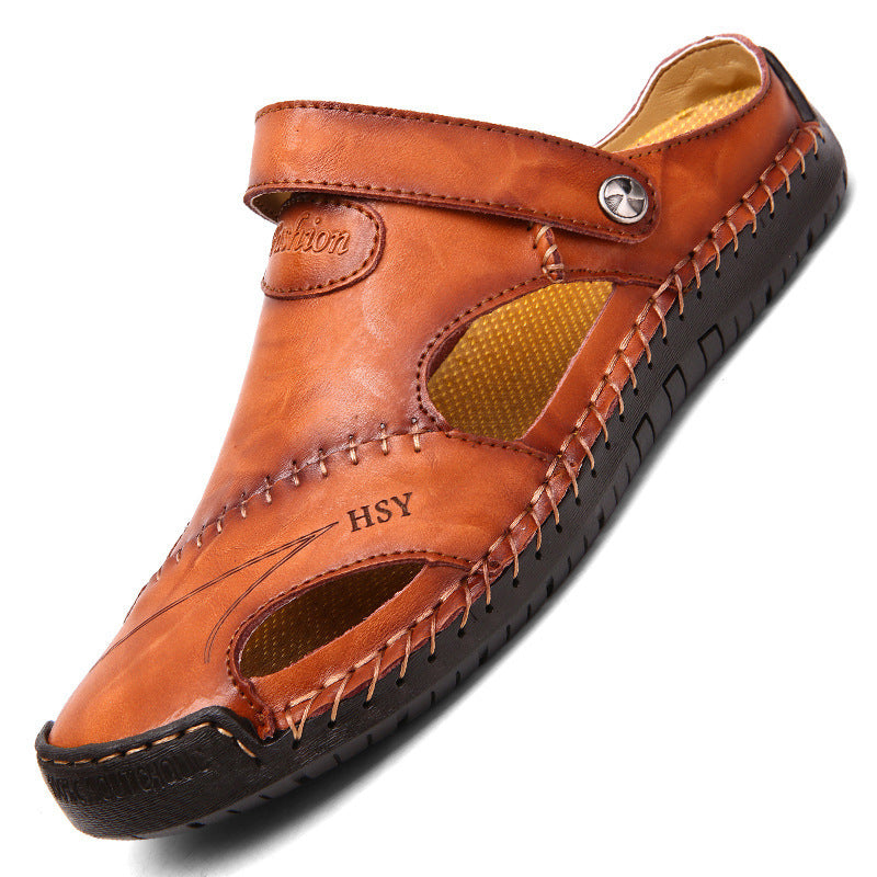 Men's Closed Toe Sandals - Adjustable Summer Beach Shoes