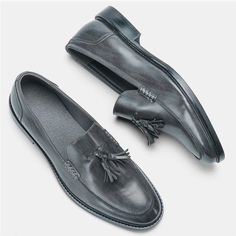 Casual Leather Loafers - Men's Business Dress Formal Slip-On Shoes