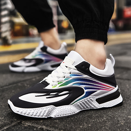 Men's Flying Woven Casual Sports Sneakers - Colorful Trend Design