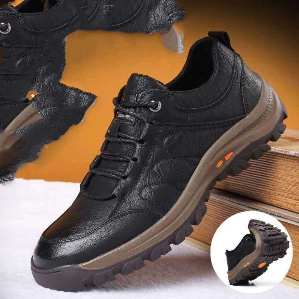 Winter Plus Cashmere Warmth Trend Casual Leather Shoes - Warm Running Sports Sneakers