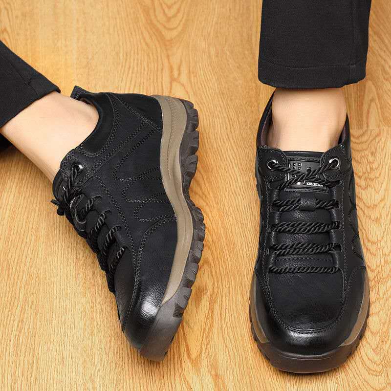 Winter Plus Cashmere Warmth Trend Casual Leather Shoes - Warm Running Sports Sneakers
