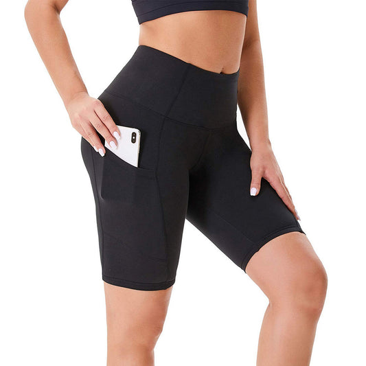 Women's Double Side Pocket Sports Tights - Yoga Running Shorts with Storage