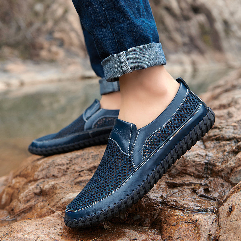 Men's Mesh Peas Driving Shoes - Casual Slip-On Loafers
