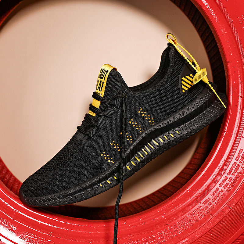 Men's Large Size Korean Breathable Mesh Running Shoes - Flat-Bottom Sports Sneakers