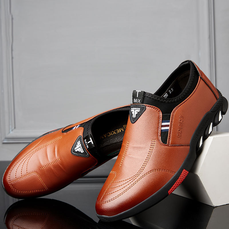 Men's Soft Leather Board Shoes - Breathable Casual Skateboard Sneakers