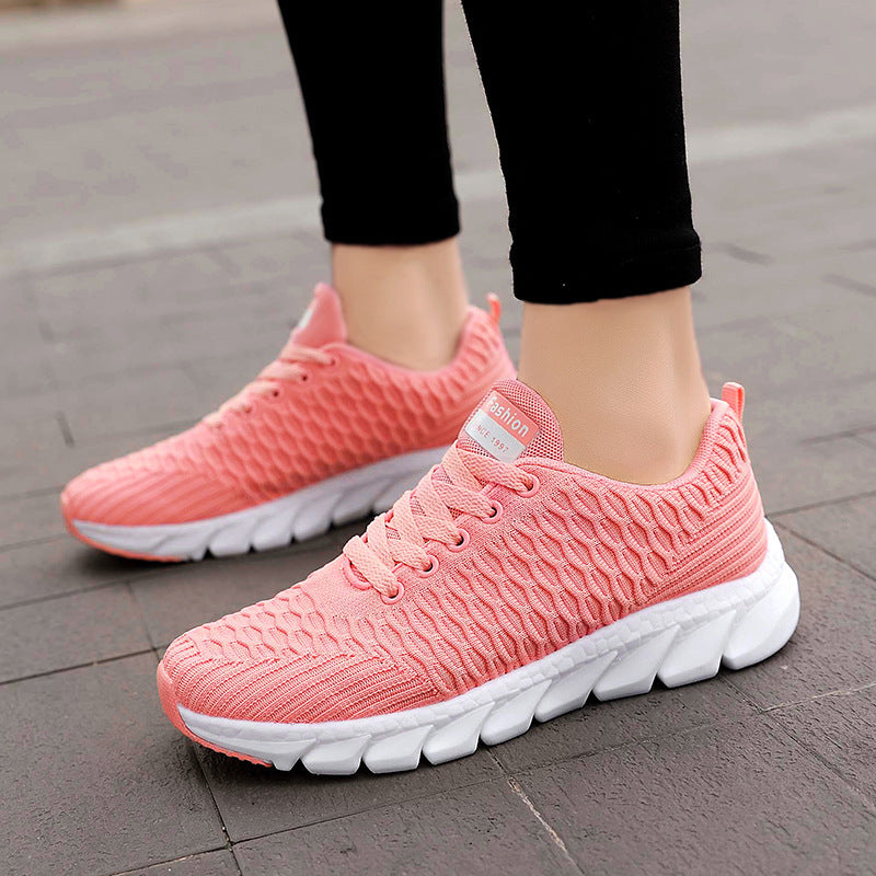 Women's Flying Woven Running Shoes - Large Size Lightweight Travel Sneakers
