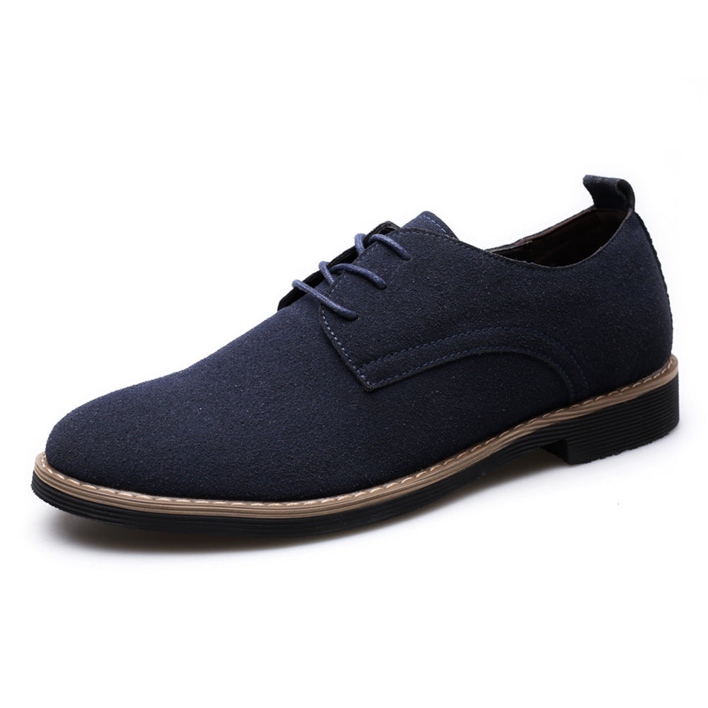 Men's Large Size PU Suede Sneakers - Casual Leather-Look Shoes