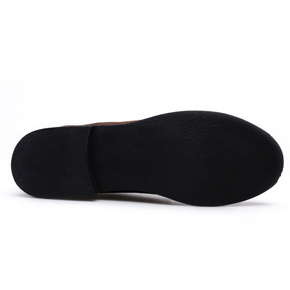 Men's Large Size PU Suede Sneakers - Casual Leather-Look Shoes