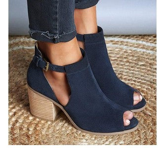 Women's Fish Mouth Super High Heel Sandals - Thick Heel Peep Toe Shoes