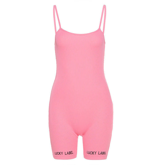 Women's Sling Jumpsuit Shorts - Running Sports Fitness Yoga Athletic Wear