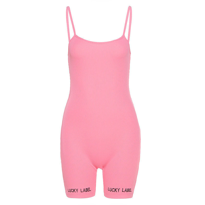 Women's Sling Jumpsuit Shorts - Running Sports Fitness Yoga Athletic Wear