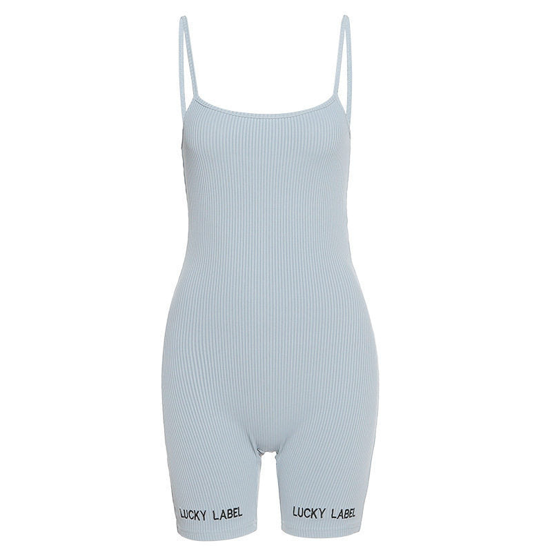 Women's Sling Jumpsuit Shorts - Running Sports Fitness Yoga Athletic Wear
