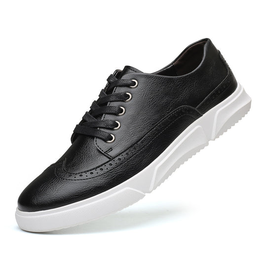 Men's Fashion Trend Breathable Leather Sneakers - Casual Athletic Shoes