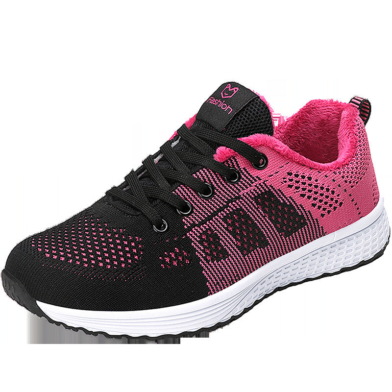 Women's Flying Woven Mesh Sports Shoes - Breathable Athletic Running Sneakers