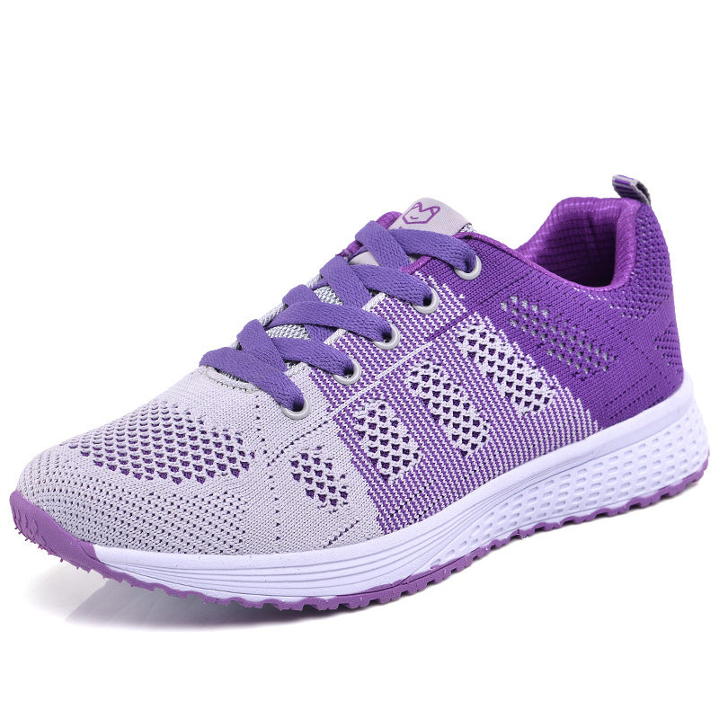 Women's Flying Woven Mesh Sports Shoes - Breathable Athletic Running Sneakers