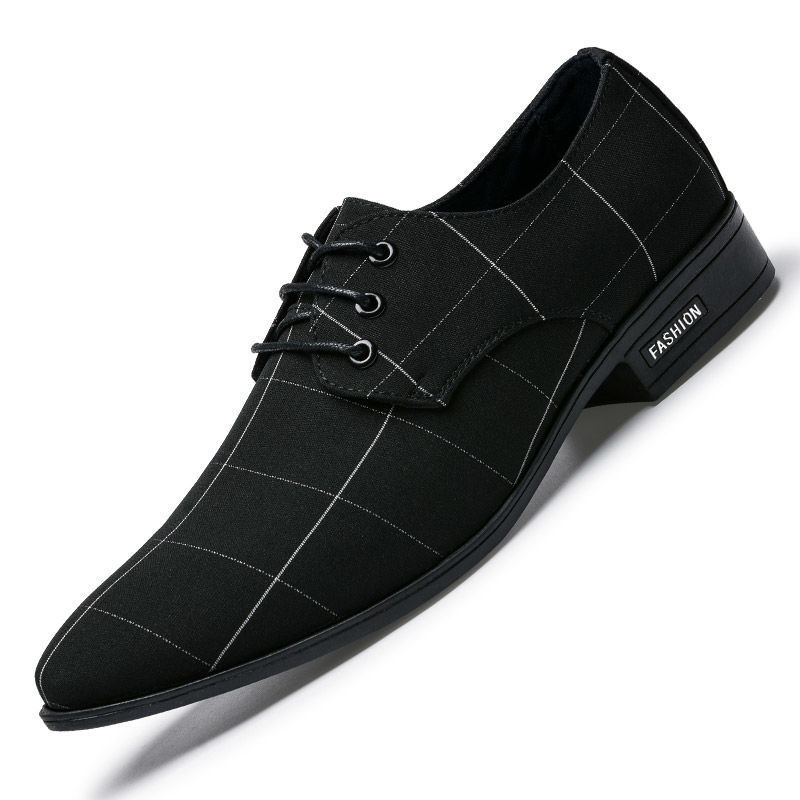 Men's Leather Canvas Business Dress Shoes