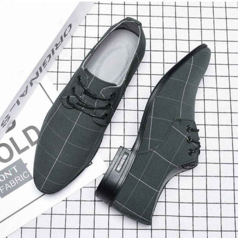 Men's Leather Canvas Business Dress Shoes