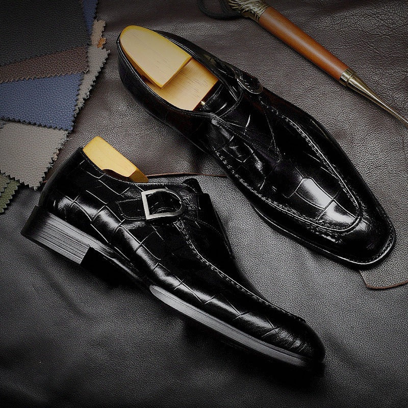 Classic Pattern Business Loafers - Men's Designer Formal Dress Leather Shoes