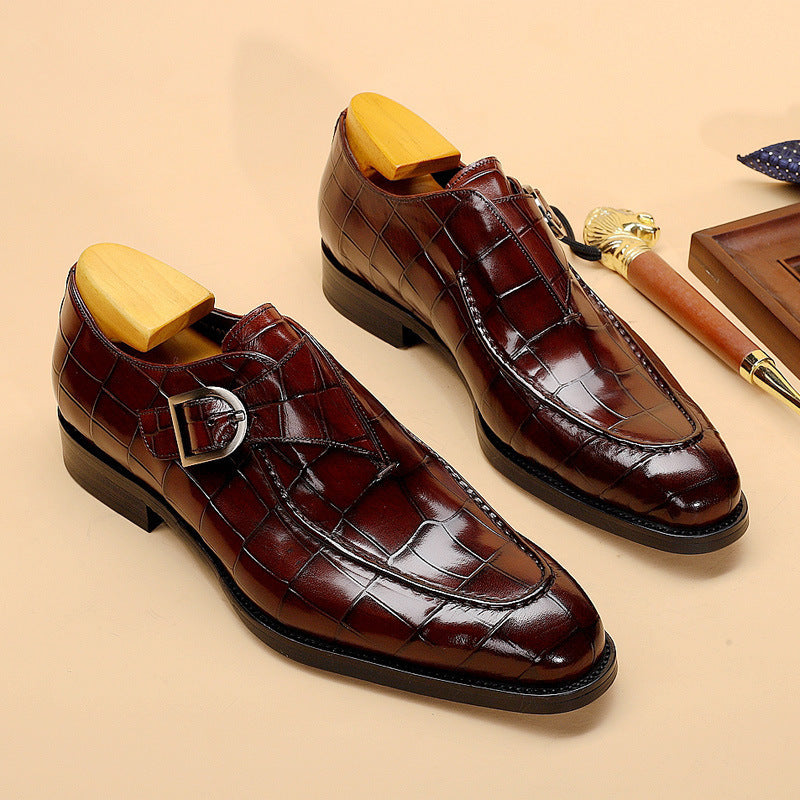 Classic Pattern Business Loafers - Men's Designer Formal Dress Leather Shoes