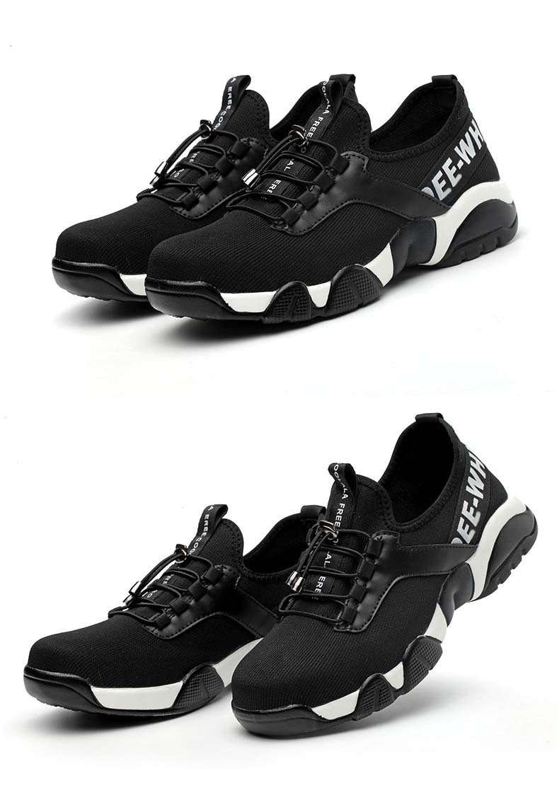 Men's Lightweight Safety Work Shoes - Breathable Protective Steel Toe Sneakers