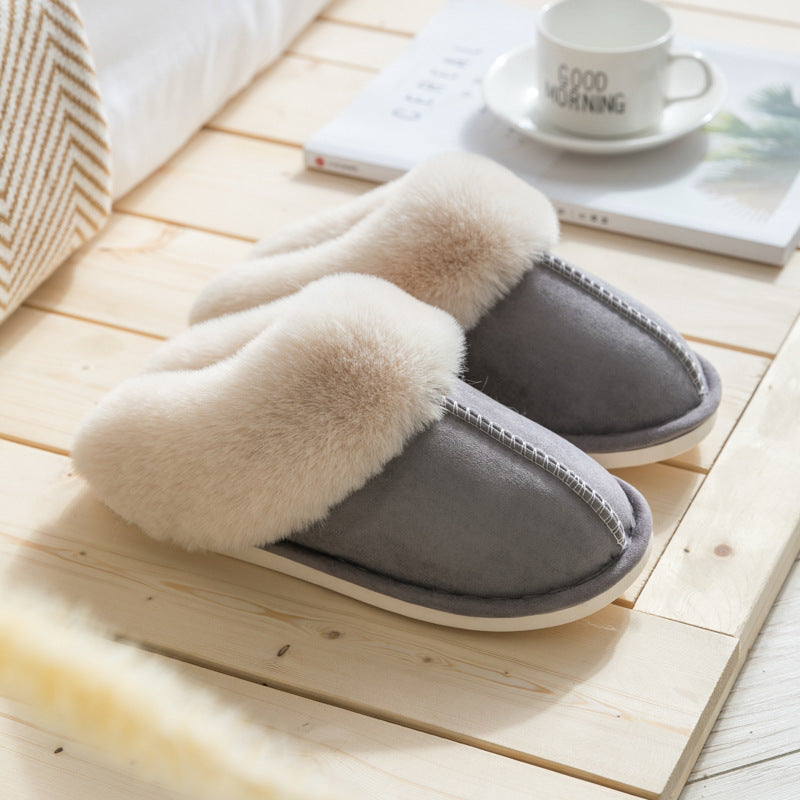 Women's Household Plush Slippers - Warm Cotton Shoes for Autumn & Winter