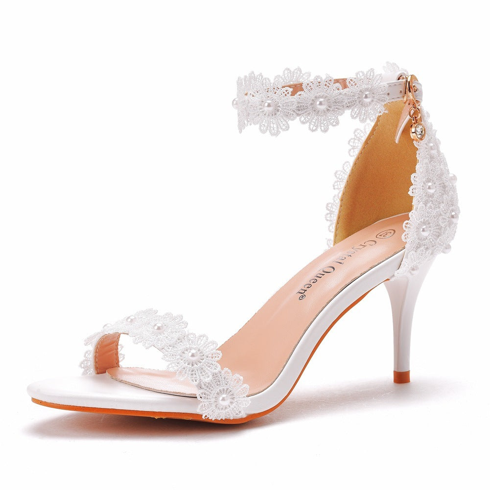Women's Rhinestone High Heel Shoes - Glamorous Crystal Embellished Heels