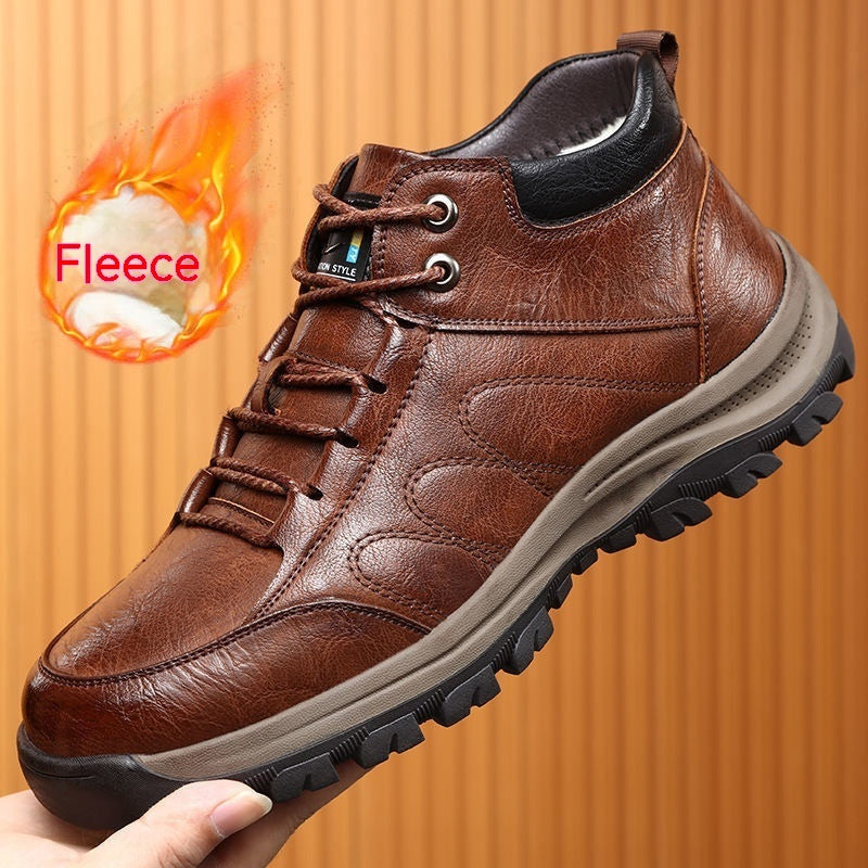 Men's Casual Leather Travel Shoes - Simple Outdoor Walking Footwear