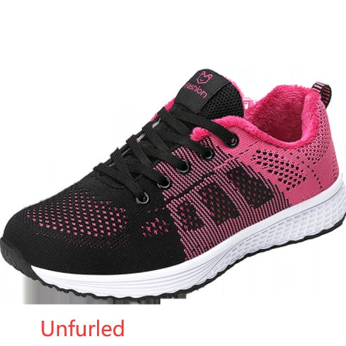 Women's Flying Woven Mesh Sports Shoes - Breathable Athletic Running Sneakers