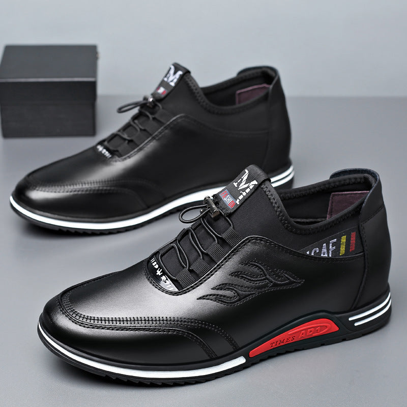 Men's High-Top Leather Sneakers - Comfortable Premium Shoes