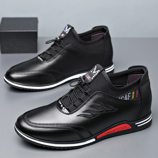 Men's High-Top Leather Sneakers - Comfortable Premium Shoes