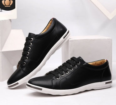 Men's Large Size Breathable Leather Casual Shoes - Fashion Comfort Sneakers