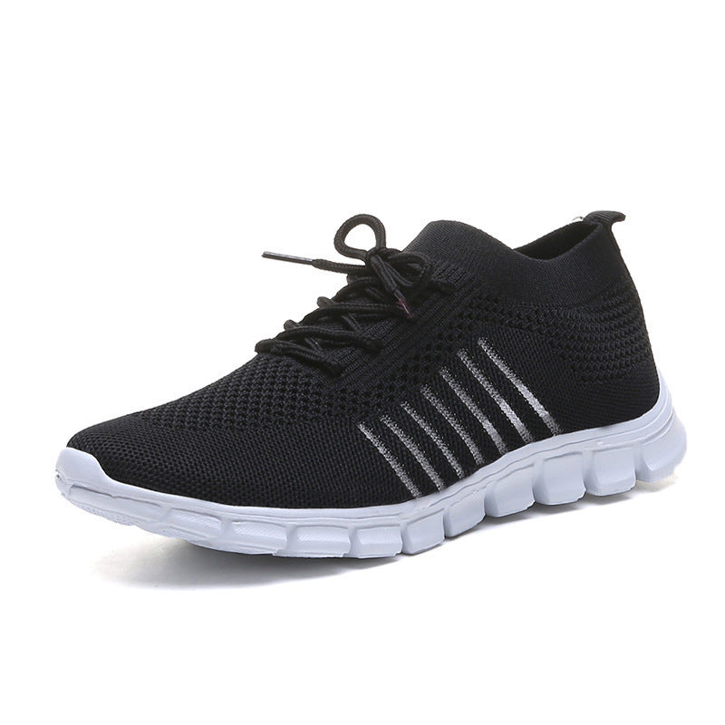 Women's High-Cut Platform Sneakers - Breathable Lace-Up Casual Shoes