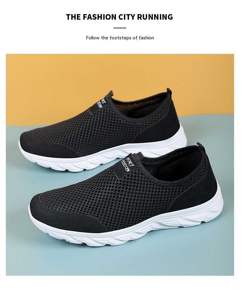 Men's Breathable Mesh Slip-On Sneakers - Lightweight Summer Travel Shoes