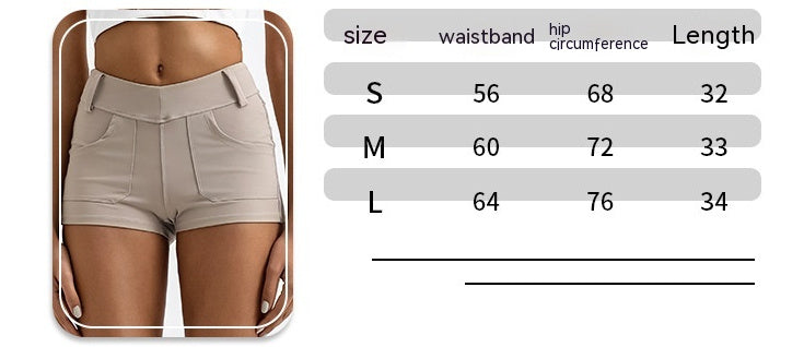 Women's High Waist Peach Hip Yoga Shorts - Running Workout Athletic Pants
