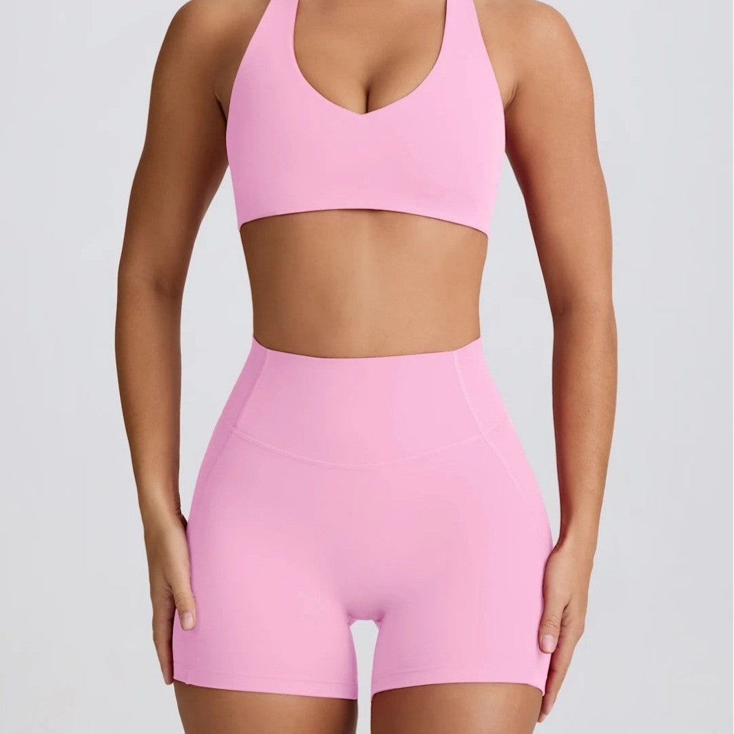 Women's Peach Hip High Waist Running Shorts - Hip Lifting Nude Feel Training Shorts