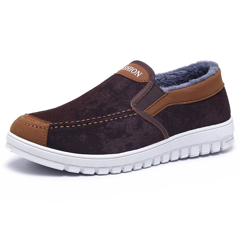 Men's Plush Thick Cotton Shoes - Warm Velvet-Lined Winter Shoes