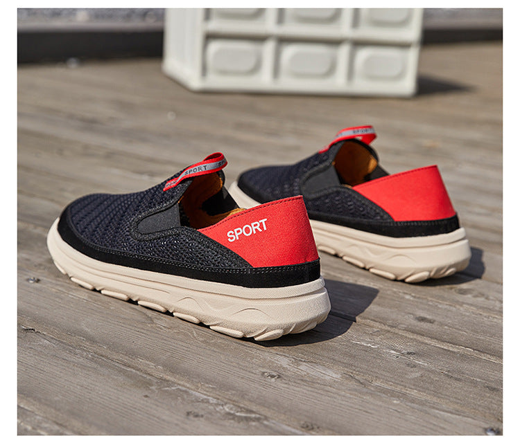 Men's Outdoor Mesh Slip-On Sneakers - Lightweight Breathable Shoes