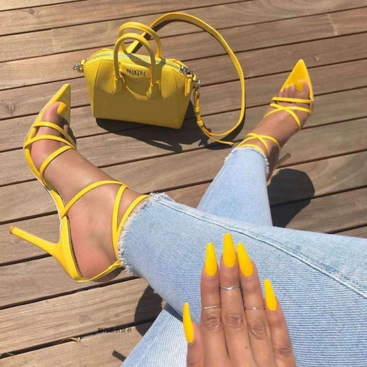 Women's Business Heel-Strap Sandals - Professional Buckle Closure Shoes