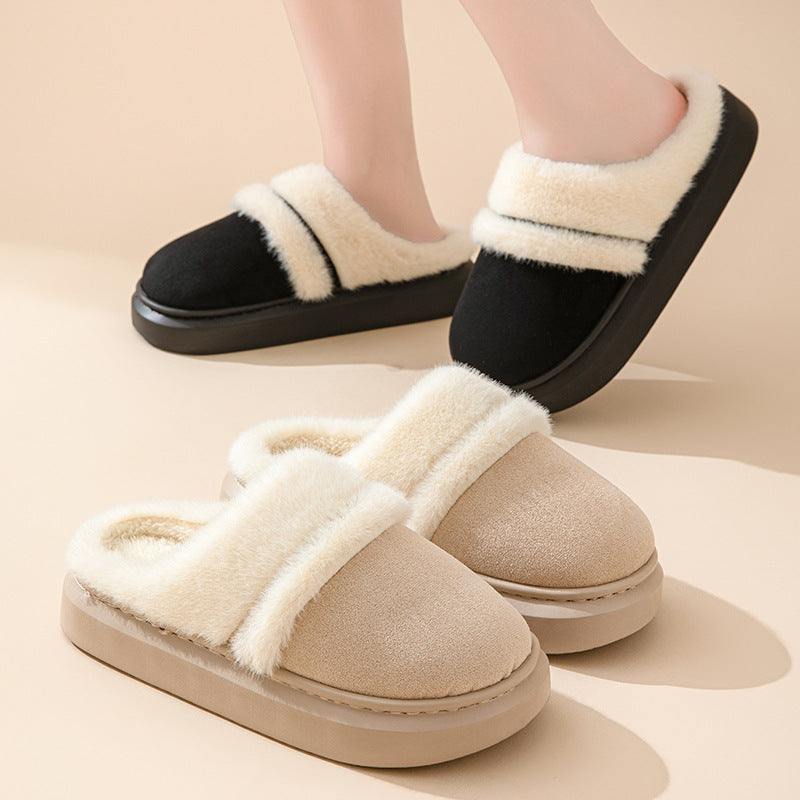 Women's Warm Cotton Slippers - Plus-Velvet Winter House Shoes