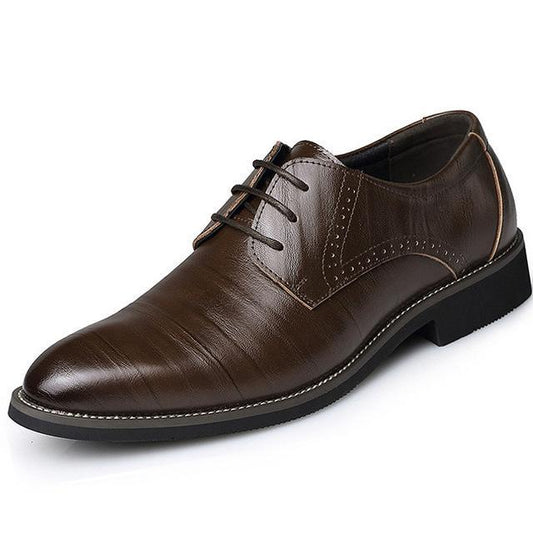 Premium Leather Oxford Dress Shoes - Men's Classic Business Formal