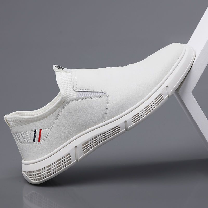 Black White Flat Walking Shoes - Casual Sneakers for Men