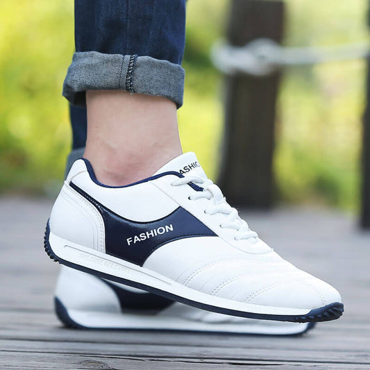 Casual White Skate Shoes - Wear-Resistant Social Sneakers for Men